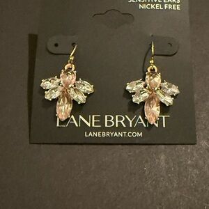 Lane Bryant Gold and Pink Crystal Earrings